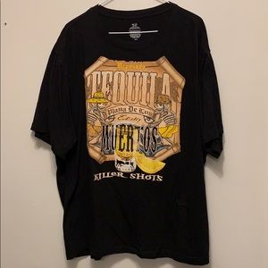 Black graphic tee shirt